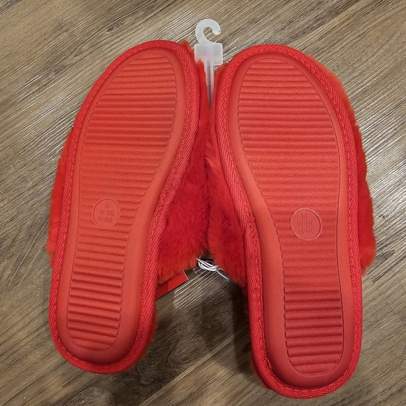 Target Red Fuzzy Slippers - Picture 3 of 3